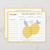 Modern Pastel Citrus Lemons Rezept Card (Vorne/Hinten)