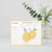 Modern Pastel Citrus Lemons Rezept Card (Stehend Vorderseite)