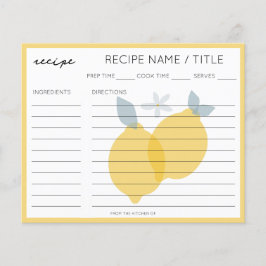 Modern Pastel Citrus Lemons Rezept Card