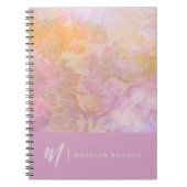 Modern Pastel Floral Pattern Monogram Notizblock (Vorderseite)