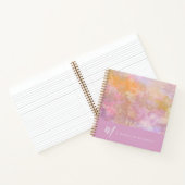 Modern Pastel Floral Pattern Monogrammed Notebook Notizblock (Innenseite)
