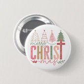 Modern Pastel Frohe Weihnachten Button (Vorne & Hinten)