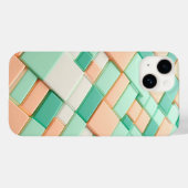 Modern Pastel Geometric Block Phone Case Soft Mint (Rückseite (Horizontal))