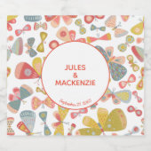 Modern Pastel Graphic Butterfly Pattern Bierflaschenetikett (Einzelnes Label)
