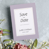 Modern pastel lavender minimalist Save the Date Einladung