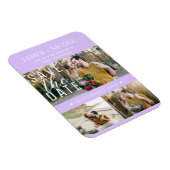 Modern Pastel Lavender Save the Date 3 Fotos Magnet (Rechte Seite)