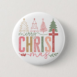 Modern Pastel Merry Christ mas Button