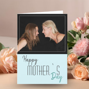 Modern Pastel Mint Happy Mother's Day Foto Card Feiertagskarte