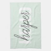 Modern Pastel Minze hallo, und du nennst Geschirrtuch (Vertikal)