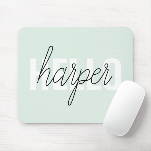 Modern Pastel Minze hallo, und du nennst Mousepad (Mit Mouse)