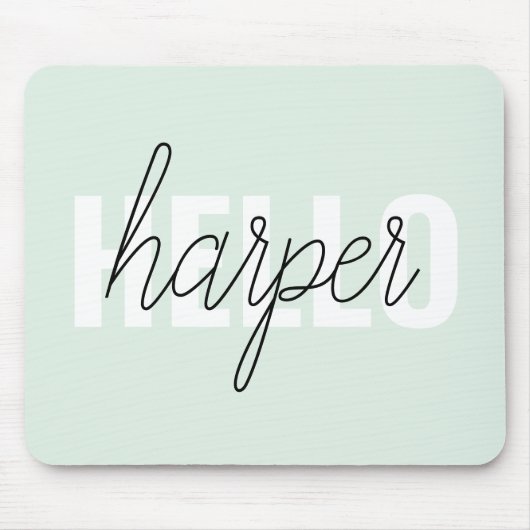 Modern Pastel Minze hallo, und du nennst Mousepad (Vorne)