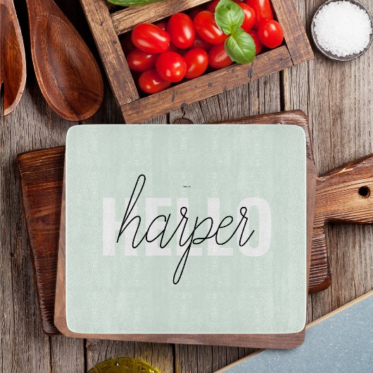 Modern Pastel Minze hallo, und du nennst Schneidebrett