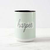 Modern Pastel Minze hallo, und du nennst Zweifarbige Tasse (Mittel)