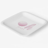 Modern Pastel Pink Balloon Baby Girl Shower Party Pappteller (Gewinkelt)