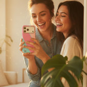 Modern Pastel Pink & Blue Abstract Monogrammed Case-Mate iPhone Hülle