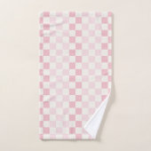 Modern Pastel Pink Checkerboard Check Pattern Badhandtuch Set (Handtuch)