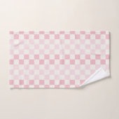 Modern Pastel Pink Checkerboard Check Pattern Badhandtuch Set (Handtuch)