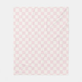 Modern Pastel Pink  Checks Pattern Fleece Blanket (Vorderseite)