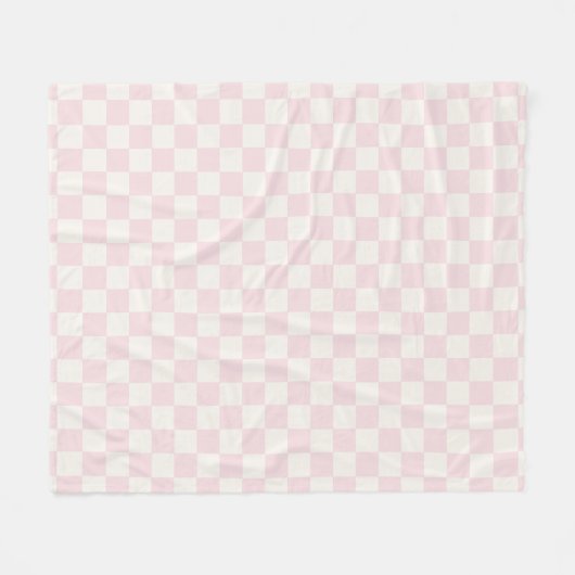 Modern Pastel Pink  Checks Pattern Fleece Blanket (Vorderseite (Horizontal))