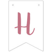 Modern Pastel Pink Rainbow Happy Birthday Wimpelkette (Zweite Fahne)