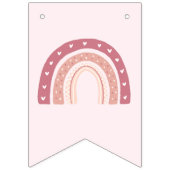 Modern Pastel Pink Rainbow Happy Birthday Wimpelkette (Erste Fahne)