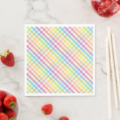 Modern Pastel Plaid Rainbow Baby Shower Party Serviette (Beispiel)