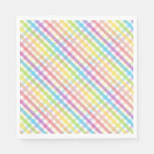 Modern Pastel Plaid Rainbow Baby Shower Party Serviette (Vorderseite)