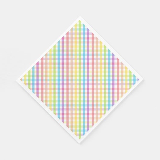 Modern Pastel Plaid Rainbow Baby Shower Party Serviette (Ecke)