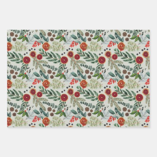 Modern Pastel skandinavischer Weihnachtswald Geschenkpapier Set (Vorderseite 2)