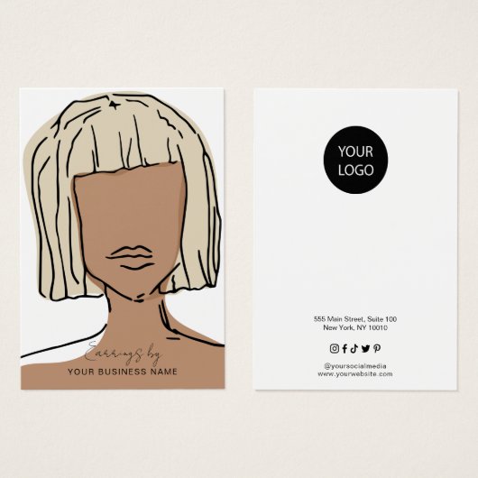 Modern Pastell Earring Display Card (Vorne & Hinten)