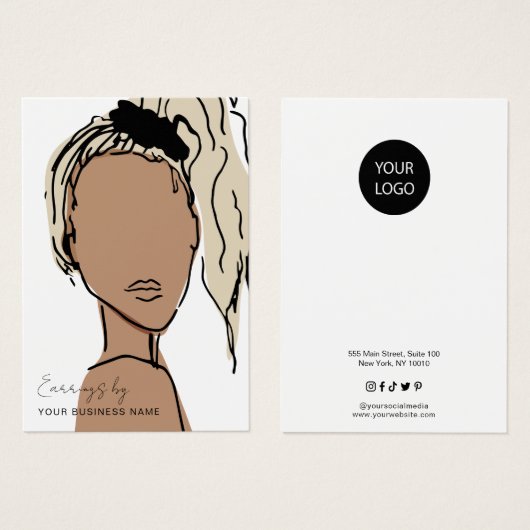 Modern Pastell Earring Display Card (Vorne & Hinten)