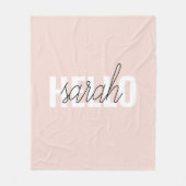 Modern Pastell Pink Hallo und Sie nennen Fleecedecke (Vorderseite)