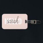 Modern Pastell Pink Hallo und Sie nennen Gepäckanhänger<br><div class="desc">Modern Pastell Pink Hallo und Sie nennen</div>