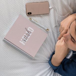 Modern Pastell Pink Hallo und Sie nennen Notizblock