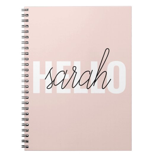 Modern Pastell Pink Hallo und Sie nennen Notizblock (Vorderseite)