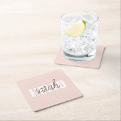 Modern Pastell Pink Hallo und Sie nennen Rechteckiger Pappuntersetzer (Vor Ort)