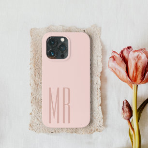 Modern Pastellrosa Persönliche Anfangsbuchstaben iPhone 13 Pro Hülle