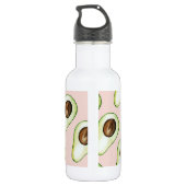 Modern pastellrosa und grüne Avocado Fusion Zitat Edelstahlflasche (Rückseite)