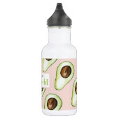 Modern pastellrosa und grüne Avocado Fusion Zitat Edelstahlflasche (Rechts)