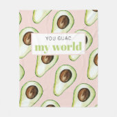 Modern pastellrosa und grüne Avocado Fusion Zitat Fleecedecke (Vorderseite)