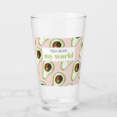 Modern pastellrosa und grüne Avocado Fusion Zitat Glas (Vorderseite)