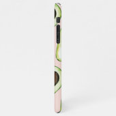 Modern pastellrosa und grüne Avocado Fusion Zitat iPhone Hülle (Linke Seite)