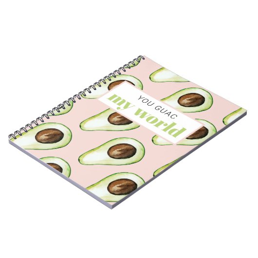 Modern pastellrosa und grüne Avocado Fusion Zitat Notizblock (Linke Seite)