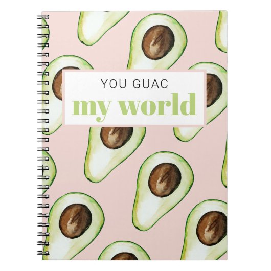 Modern pastellrosa und grüne Avocado Fusion Zitat Notizblock (Vorderseite)