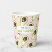 Modern pastellrosa und grüne Avocado Fusion Zitat Pappbecher (Vorderseite)