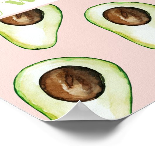 Modern pastellrosa und grüne Avocado Fusion Zitat Poster (Ecke)