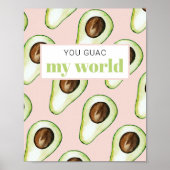 Modern pastellrosa und grüne Avocado Fusion Zitat Poster (Vorne)