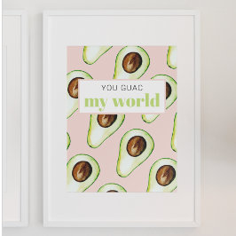 Modern pastellrosa und grüne Avocado Fusion Zitat Poster