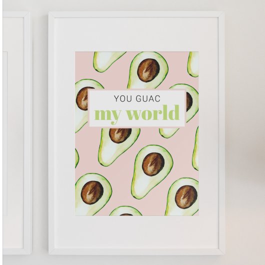 Modern pastellrosa und grüne Avocado Fusion Zitat Poster