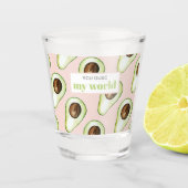 Modern pastellrosa und grüne Avocado Fusion Zitat Schnapsglas (Vorderseite)